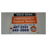 Gulf gasoline emergency sign