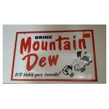 Mountain Dew metal advertising sign