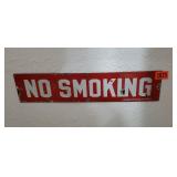 No Smoking vintage enamel sign