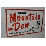 Mountain Dew metal advertising sign