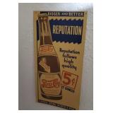 Pepsi Cola Reputation cardboard advertising sign