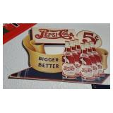 Pepsi Cola cardboard advertising sign