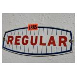 Regular enamel gas pump sign