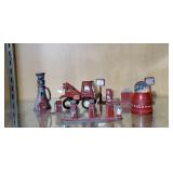 Vintage service station miniatures, marble,