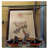 Texaco Oasis advertising framed print, set of 2