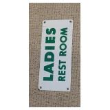 Vintage porcelain Ladies Restroom sign