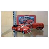 Texaco collectors club trucks, tin