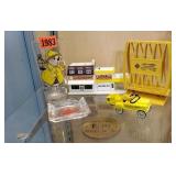 Skelly oil advertising pieces, drink ware,