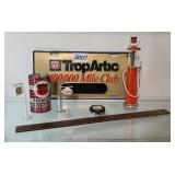 Phillips 67 license plate, gas pump bank