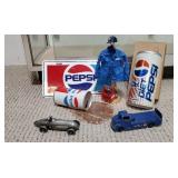 Pepsi decor, license plate, door device, truck