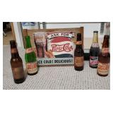 Wooden Pepsi decorative sign, soda bottles