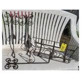Wrought iron window box, plant hangers