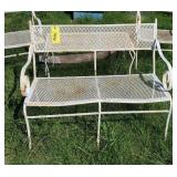 Metal patio bench