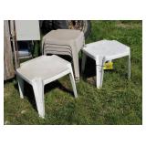 Plastic patio tables (6)