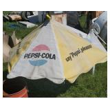 Pepsi Cola canvas patio umbrella, stand