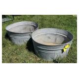 Galvanized wash tubs (2)