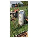 Wire rack, metal trash can