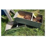 Galvanized trays (2), contents included