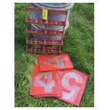 Plastic display racks, sign numbers