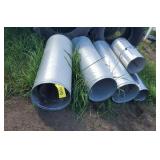 Metal sheeting, fireplace duct sections