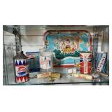 Vintage Pepsi tray, kaleidoscope, bank,
