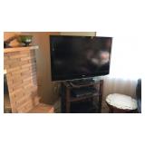 LG TV with Magnavox DVD  VCR, and stand