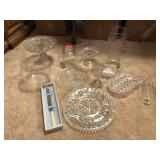 Relish Trays, Cake Plate, Vase, Goblet,