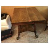 Antique End Table with Glass Globe Claw Feet