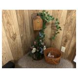 Wooden Mailbox,  basket, outlet timers