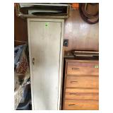 Upright Metal Cabinet and Contents