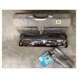 Metal tool box, Allen wrenches,