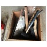 rubber mallets, wire brushes, concrete-