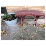 Galvanized Planter Tub and Bench