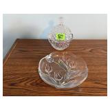 Tulip plate, rose candy dish