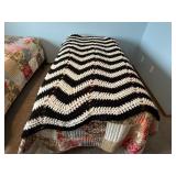 Black & white chevron afghan