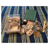 Craft supplies, buttons, embroidery floss