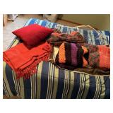 Chunky knit afghans (3), throw planket, pillow