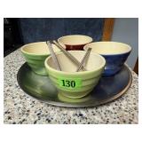 Crate & Barrel bowls, nutcracker, pick, chrome