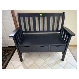 Black storage bench