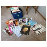 Rolling crate of sheet music, song books