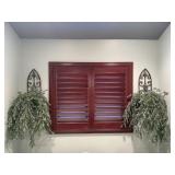 Tuscan metal wall planters (2), greenery included