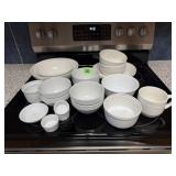 Mixed lot of white dishes