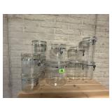 Plastic storage canisters, tote included