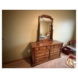 Dresser with attached mirror