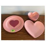 Pink heart dishes