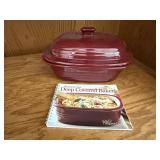 Pampered Chef stoneware deep covered baking dish,