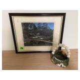 Golf course artwork, collectible basket