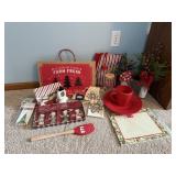 Christmas decorations, ornaments, recipe box,