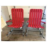 Red folding rocking chairs (2)
