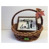Fall basket, Amish needlepoint artwork